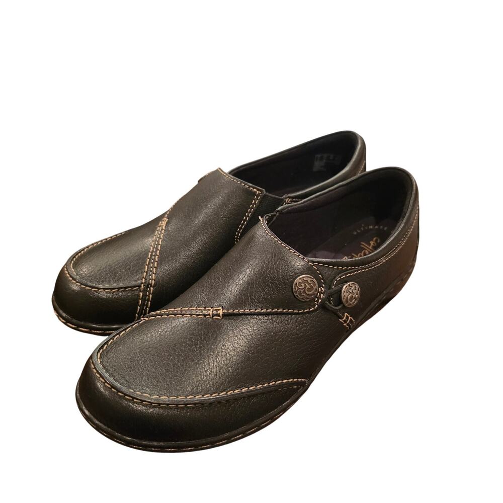 Clarks Ashland Lane Q Comfort Loafer Black Leather Women's Size 7.5 Slip On New
